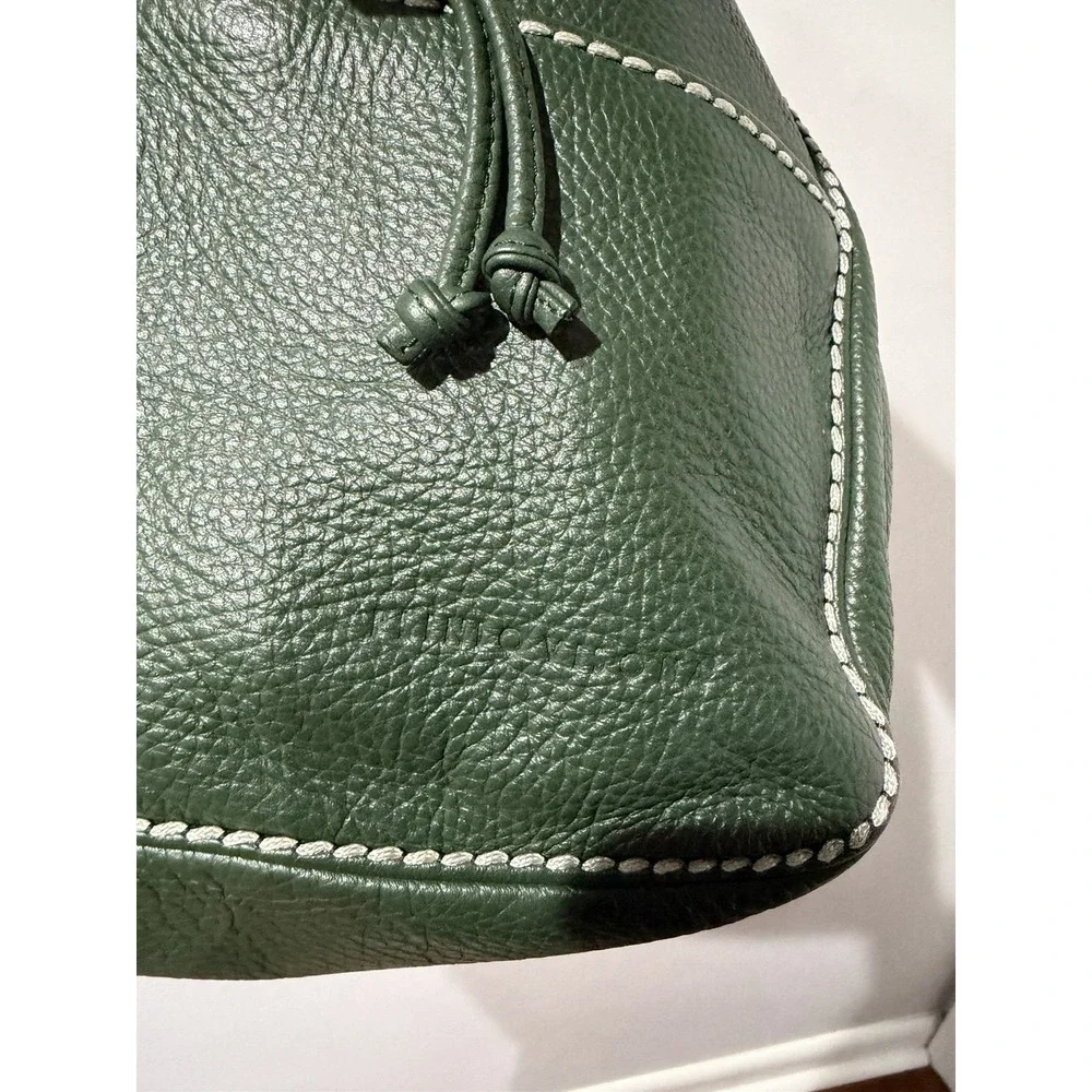 PLINIO‎ VISONA ITALY GREEN SATCHEL GENUINE LEATHER OVERSIZED HANDBAG F